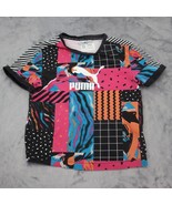 Puma Shirt Womens Medium Pink Casual Lightweight 90s Retro Crewneck Patchwork - $25.51 CAD
