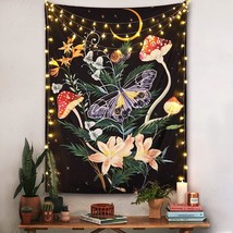 Butterfly And Flower Vertical Tapestry Wall Hanging, Moon And Stars Floral Tapes - £14.38 GBP