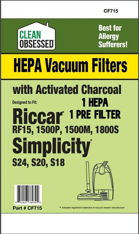 CF715 Simplicity Secondary and HEPA Filters, 1 Ea./pk - $15.95