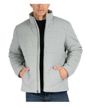 Soybu Mens Puffer Jacket Gray Grey Pockets Full Zip Insulated Heavyweight - $62.99