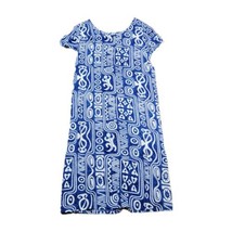 VTG BAY STUDIO Blue Lizard Tropical Print Beach Dress Casual Wear Tank Top S / M - £14.92 GBP
