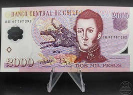 Chile Polymer  Banknote 2000 Pesos 2007 - Circulated AU P-160b - £9.30 GBP