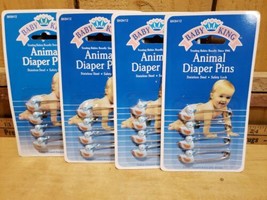 Lot of 4 Packs 16ct Baby King Blue Duck Diaper Pins Stainless Steel Safe... - £23.34 GBP