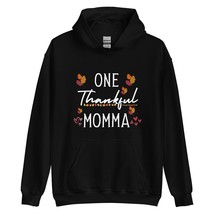 One Thankful Momma Fall Thanksgiving Unisex Hoodie Black - £27.02 GBP+