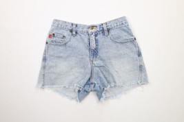 Vintage 90s Streetwear Womens 7 Distressed Cut Off Denim Jean Shorts Jorts Blue - £35.68 GBP