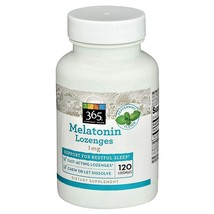 365 Whole Foods Supplements Melatonin 1mg Peppermint Flavor 120 Lozenges - £19.31 GBP