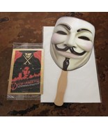 V FOR VENDETTA 2006 Flat Cardboard Movie Promo Mask &amp; 4 Postcards Sealed - £37.09 GBP