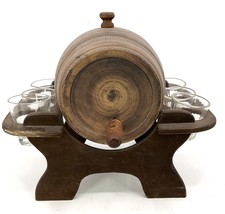 Vintage Stoneware Ceramic Whiskey/Beer Barrel Keg with Tap/plug Stand Sh... - €29,84 EUR