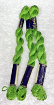 3 MINT Anchor Perle Pearl Cotton #257 Green Embroidery Floss Vintage Skein - $9.41