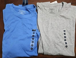 2 pk Club Room Men&#39;s Crew Short Sleeve Solid T-Shirt- Gray 7 Blue Medium... - $264.63 MXN