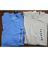 2 pk Club Room Men&#39;s Crew Short Sleeve Solid T-Shirt- Gray 7 Blue Medium... - $20.04 CAD