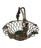 Vintage Godinger Woven Silverplate Basket Grapes &amp; Leaves Design, Movabl... - $17.68