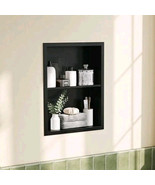 Recessed Medicine Cabinet 14x18 Organizer Black Stainless Steel NEW IN BOX - $64.85