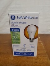 GE Soft White LED Classic Shape A19 Light Bulb 3-Way 3W / 9W / 13W Eq 30... - £8.83 GBP