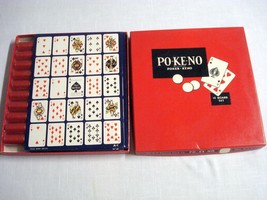 Complete Po-Ke-No Poker Keno 12 Board Vintage Set With Chips Pokeno - £7.80 GBP