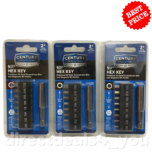Century Drill&amp; Tool 68027 9 pc HEX Key Screwdriver Bit Set Pack of 3 - £34.88 GBP