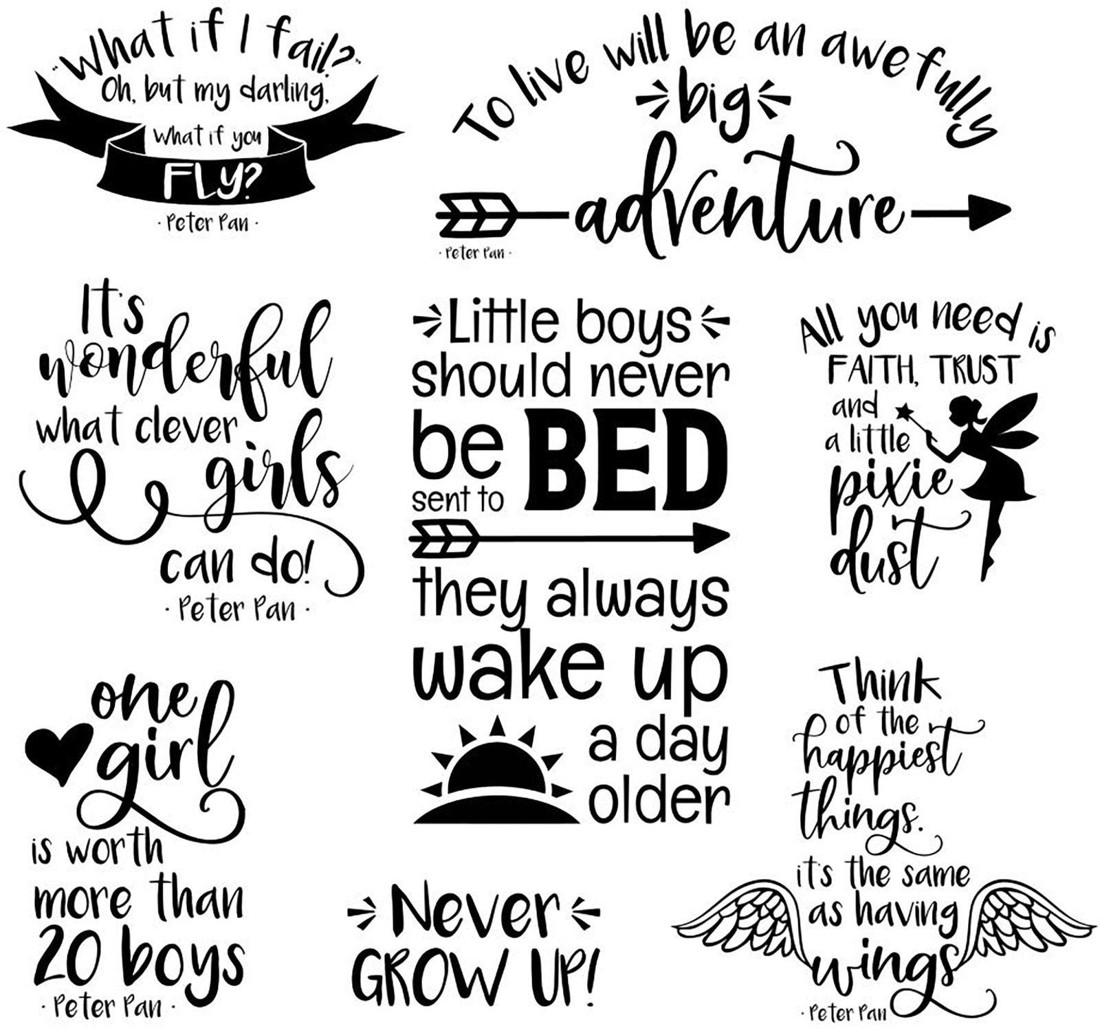 Peter Pan SVG Quotes Bundle: Whimsical Designs for Crafting - $4.55