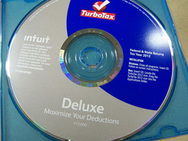 Turbotax tax year 2012  Federal &amp; State returns Deluxe Intuit  v12.00D cd 503961 - £11.68 GBP