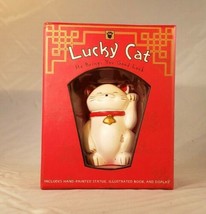 3&quot; White Lucky Cat with Stand Original Box  - £6.97 GBP