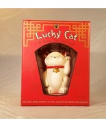 3&quot; White Lucky Cat with Stand Original Box  - $8.90