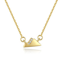 Gold Plated Snow Mountain Pendant S925 Silver Necklace Moissanite Inlaid... - £9.95 GBP