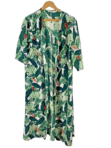 Rachel Zoe Cover Up OS Tropical Banana Leaf White Green Womens Swimsuit Wrap - £36.55 GBP