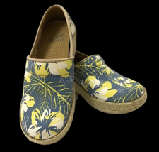 Dansko Shoes Clogs Womens 37 US Sz 6.5 7 Canvas Jute Hibiscus Tropical Comfort - £23.22 GBP