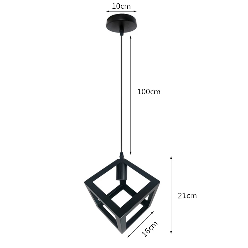  Geometry Style Black  Apartment Pendant Lamp itive Single/3 Heads Industral Cag - £151.32 GBP