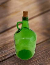 Anchor Glass Container Co Jug Green Glass 4 Liters Liquor Bottle Stopper 1990&#39;s - £17.67 GBP