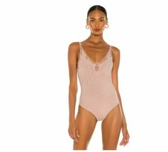 Free People Lea Bodysuit Floral Embroidery Pink ( M ) - $89.07