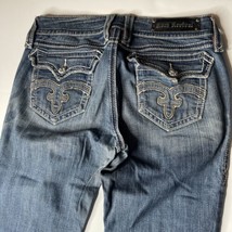 Rock Revival Debbie Boot Blue Jeans Women Sz 28 Flap Pockets Denim 27” Inseam - $26.14