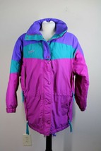 Vtg 90s Columbia M Colorblock Purple Radial Sleeve Ski Parka Coat Jacket - £65.67 GBP