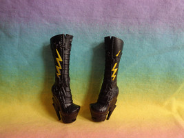 Monster High Doll Frankie Stein Scaris Knee High Black Lightning Bolt Boots - £4.49 GBP