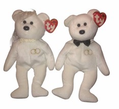 Ty Beanie Babies Bride &amp; Groom Collectible Bears Set Of 2 - £7.37 GBP