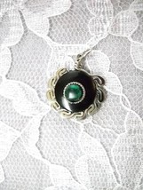 ROUND SHAPED TRIBAL DESIGN BULL HORN PENDANT TURQUOISE GEMSTONE ADJ NECK... - $9.79 CAD