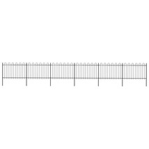 vidaXL Black Powder-coated Steel Hoop Top Garden Fence, 33.5ft, Durable, Easy - $548.49