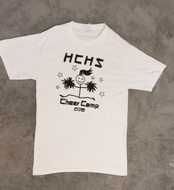 HCHS Cheer Camp 2018 White Tee T-Shirt Size S Short Sleeve - $8.55