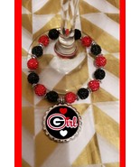 Georgia Bulldogs  bracelet rhinestones pretty gift beaded stretch Georgi... - $175.21 MXN