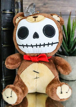 Small Furry Bones Skeleton Honey Bear With Red Ribbon Soft Plush Toy Doll - £15.26 GBP