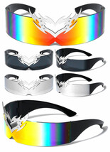 FUTURISTIC WRAP AROUND ONE PIECE SHIELD LENS OVERSIZED SUNGLASSES RETRO ... - $6.95
