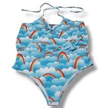 ModCloth Bodysuit Size 2X Plus Size Bodysuit Halter Rainbows And Clouds New NWOT - £28.79 GBP