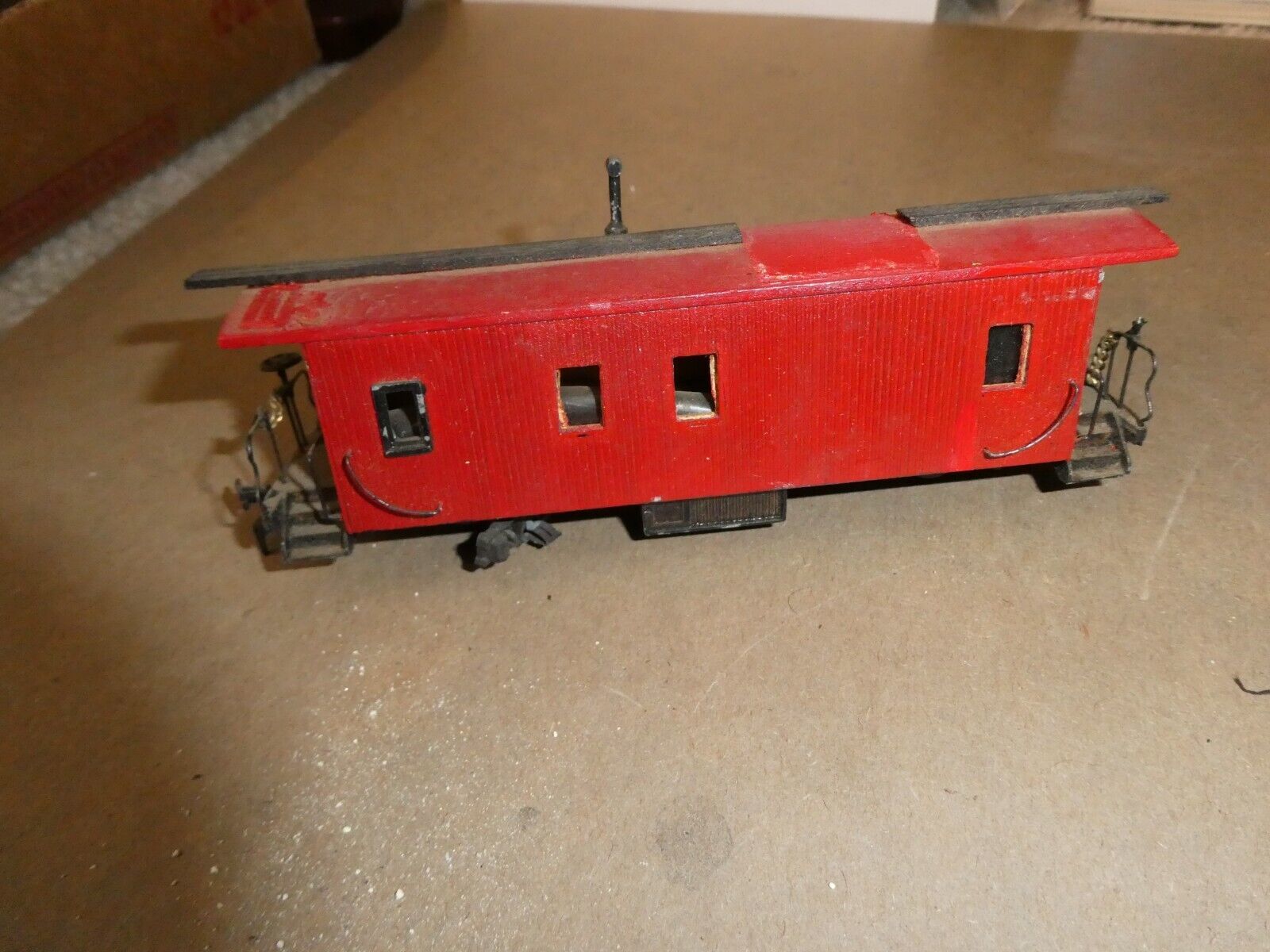 Vintage HO Scale Kit Built Wood Caboose Car Body and Some Trim 5 1/4&quot; Long - $17.82