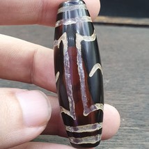 Enorme vintage himalaya tibetano grabado ágata gran cuenta decorada - $74.07