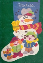 DIY Vintage Dimensions Little Carolers Snowman Christmas Felt Stocking K... - $64.95