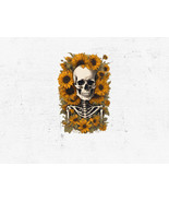 Skeleton With Sunflowers PNG Clipart - £1.57 GBP