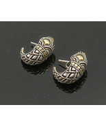 JOHN HARDY 925 Silver &amp; 18K GOLD - Vintage 2 Tone Curve Drop Earrings - ... - £212.98 GBP