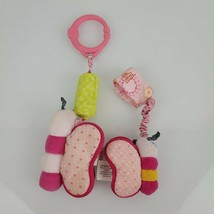 Bright Starts 2 Pink Butterfly Baby Girl Toys Stuffed Plush Chime Crinkle  - $19.79