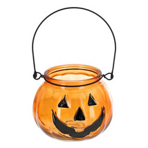 Halloween Pumpkin Glass Tealight Candle Holders, 4-in - £7.96 GBP+