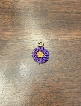 Nolan Miller Flower Charm Yellow Purple Rhinestones - £13.45 GBP