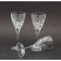 Vintage Set 3 Royal Crystal Rock Trix Clear Wine glasses 8 1/4&quot; - £24.18 GBP